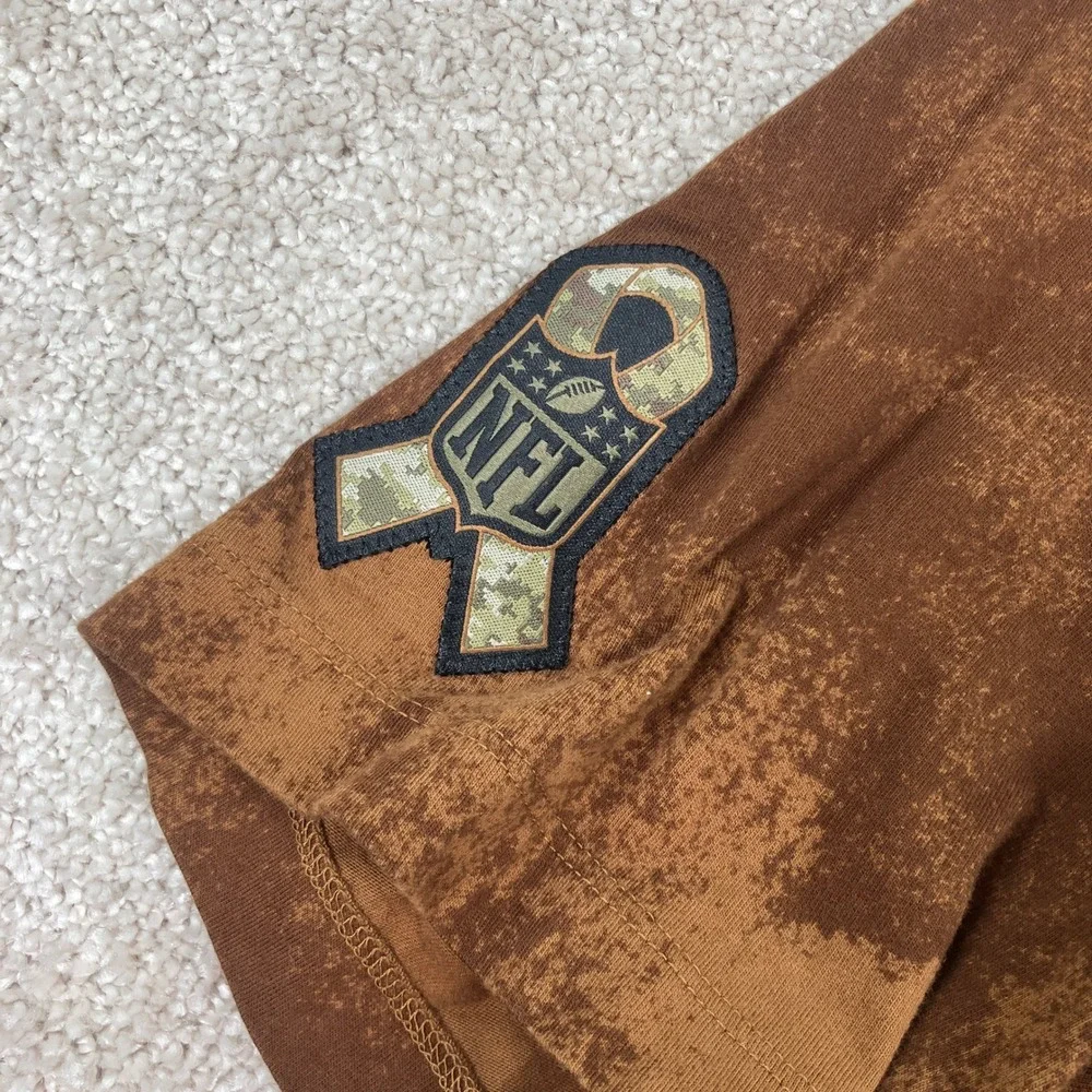 Nike Mens Large Dallas Cowboys T-Shirt Brown Salute to Service Bleach Wash Star - Picture 4 of 9